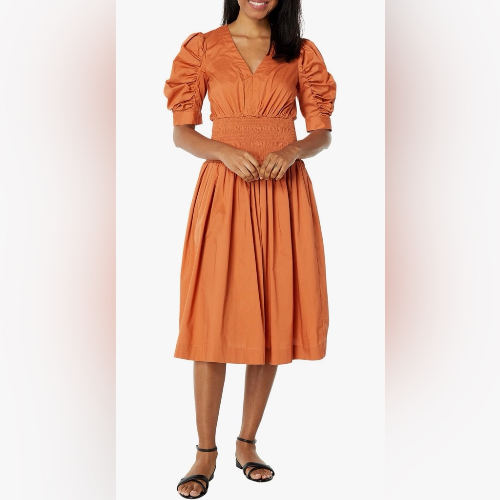 Bcbgmaxazria 2vx2d15 Smocked Waist Day Dress Women's Nwt (Damage)